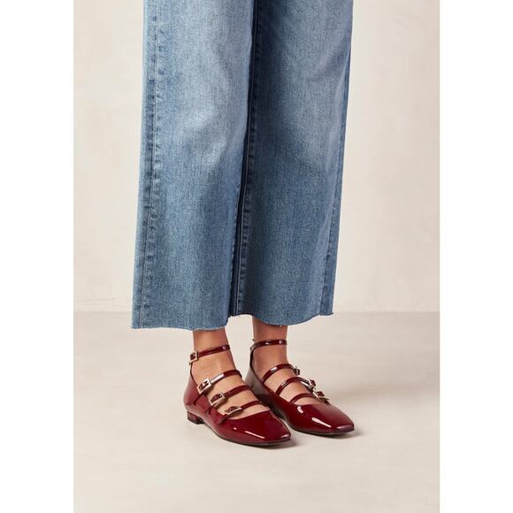 Alohas Luke Multi-Strap Ballerina Shoes Onix Wine Burgundy - 8 - Picture 5 of 8